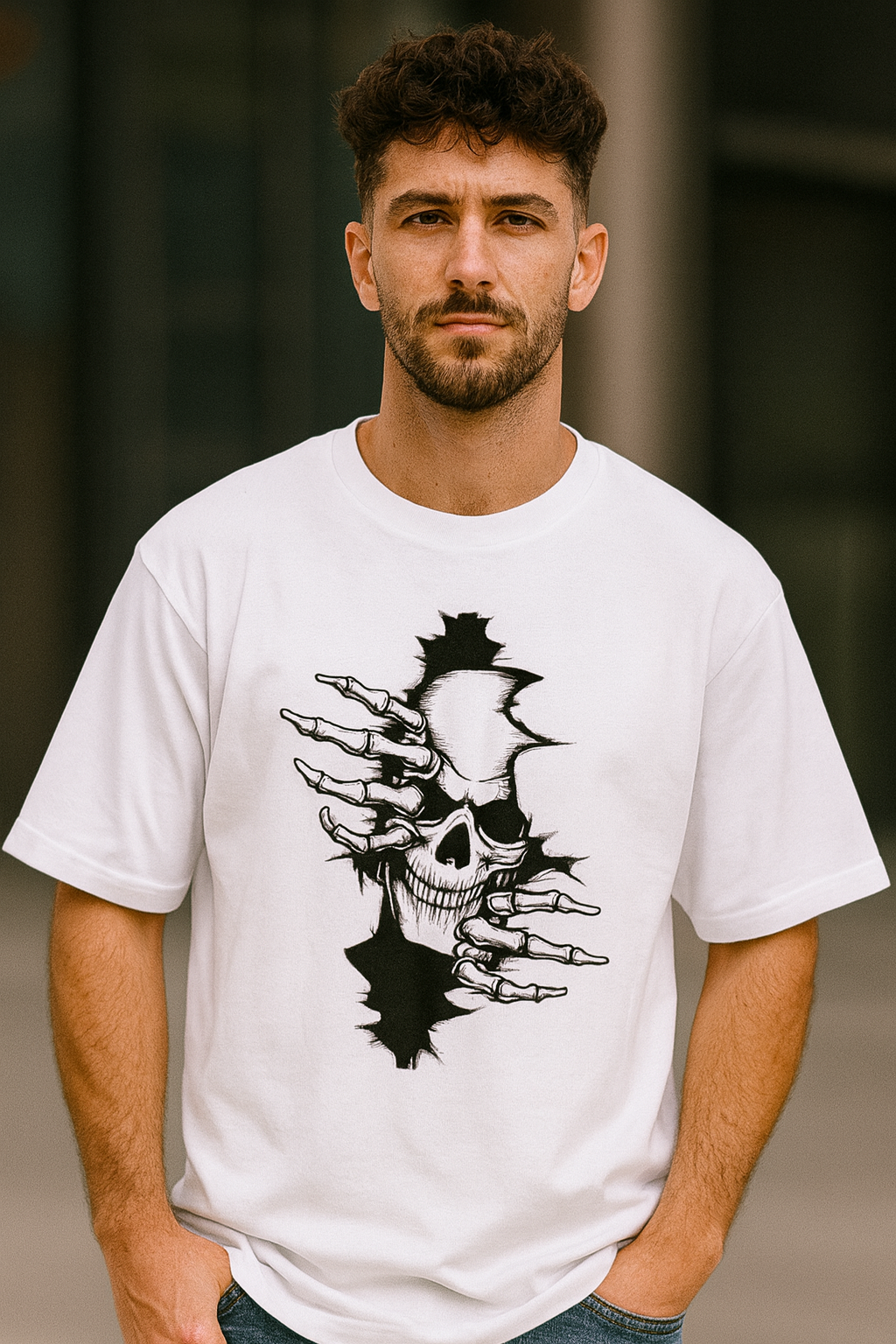 Skull Breakout Oversized Tee